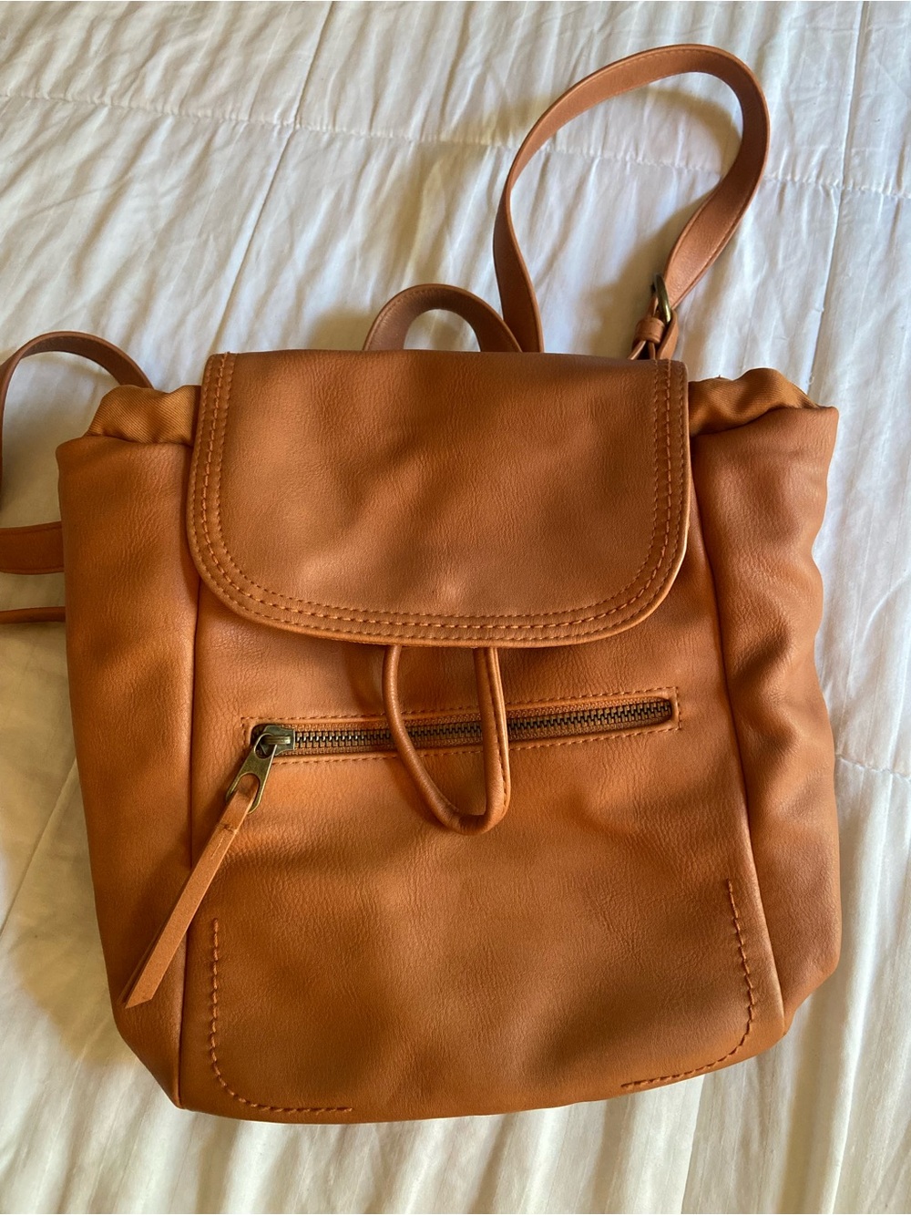 Universal Threads Tan Women's Leather-Look Backpack Purse